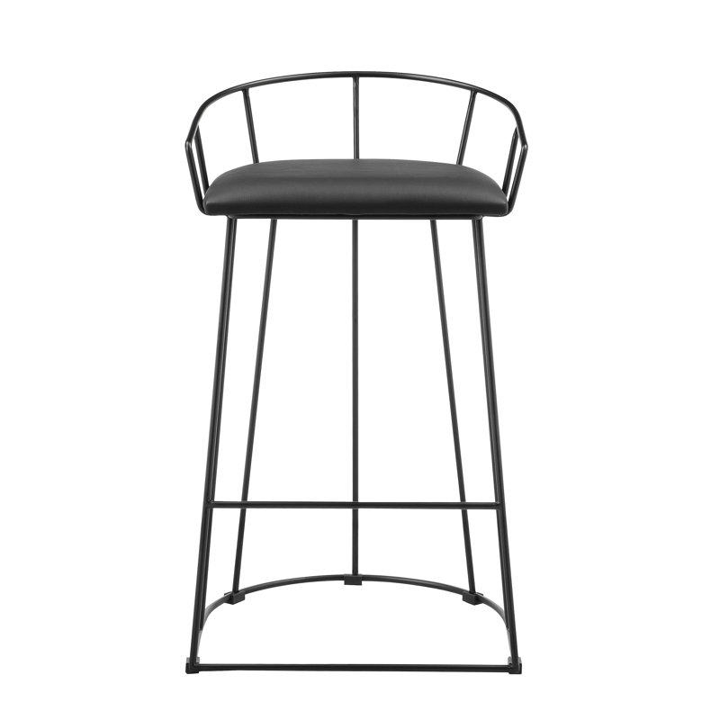 Tabouret de bar et de comptoir Arikka, Tabouret de comptoir (assise à une hauteur de 26,, Noir