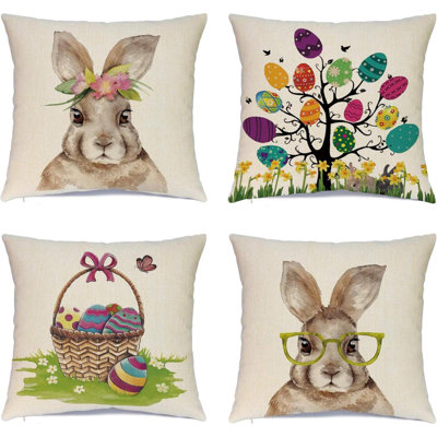 Ensemble de 4 housses de coussin de Pâques de 4 x 18 pouces Farmhouse Welcome