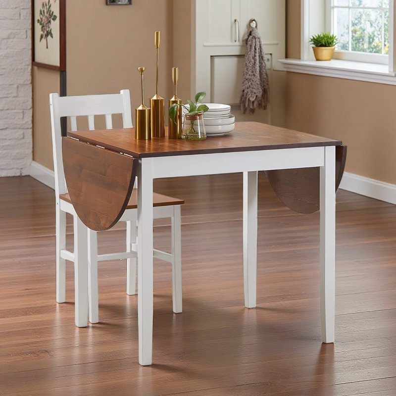 Table de salle à manger pliante en bois massif, bureau de salle à manger Kichen à abattants pour petits espaces, petite cuisine, table ronde pliante extensible pour la maison, appartement, bureau
