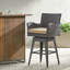 Modern Outdoor Wicker Swivel Barstool With Tapered Legs