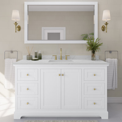 Avery 60'' Single Bathroom Vanity with Quartz Top