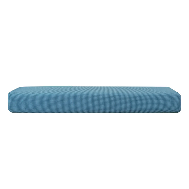 Housse pour canapé à coussins carrés texturés Jacquard Spandex, Bleu denim