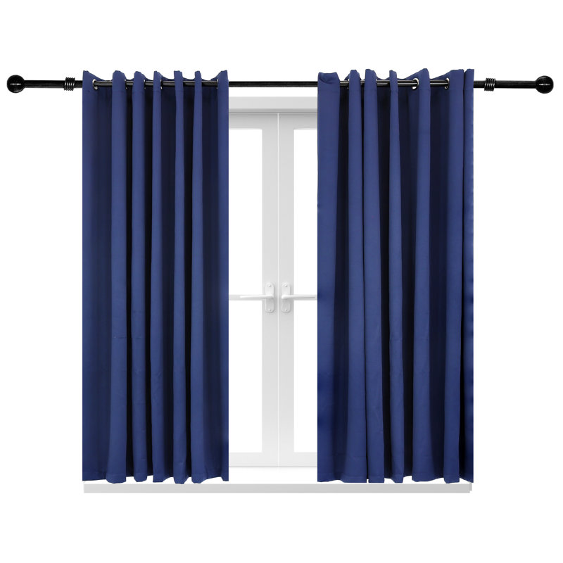Kayenta Solid Blackout Indoor or Outdoor Curtains with Grommets - Blue - 101" x 83", Blue, 101" W x 83" L