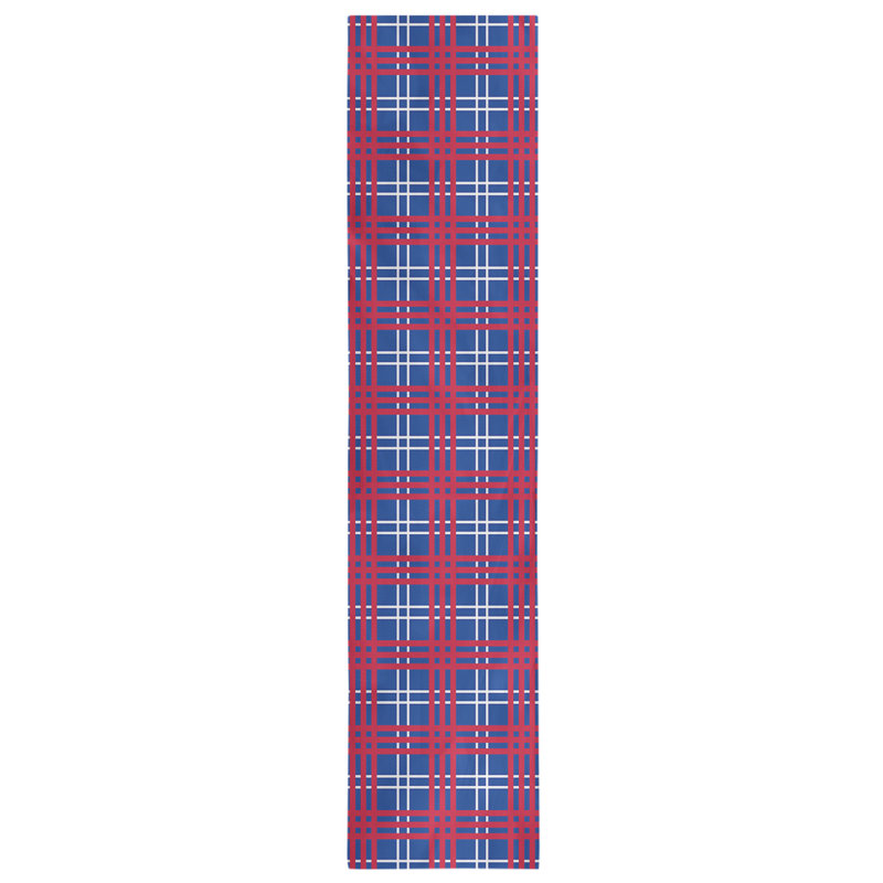 Chemin de table en polyester payant, L 72 po x l 16 po, Bleu / blanc / rouge