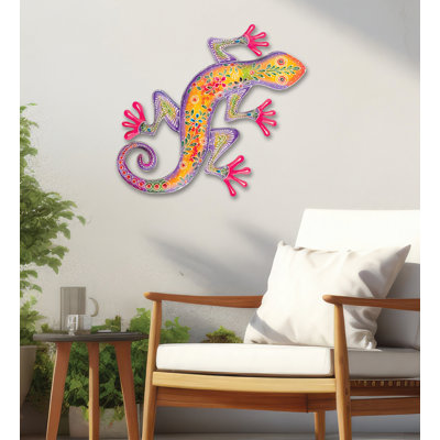 Décoration murale d'intérieur 18 po Maha Gecko 18 po - jaune