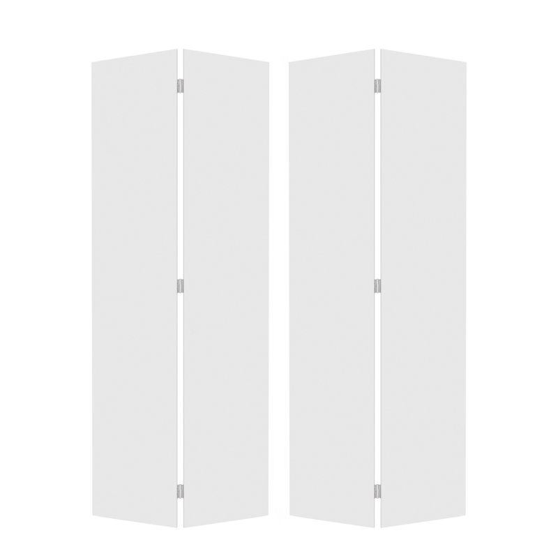 18 po X 84 po Porte pliante en vinyle blanc uni avec trousse de quincaillerie, H 84 po x l 42 po