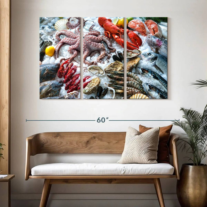 Plateau de fruits de mer frais, H 32 po x l 50 po