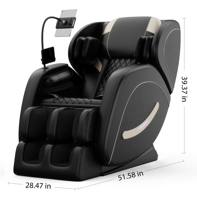 CloudRest Zero Gravity Full Body Massage Chair with Heat Foot Rollers Bluetooth Audio and 5 Auto Modes, Black