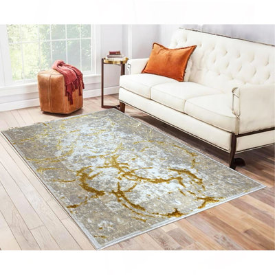 Tapis beige et gris à motif abstrait Penina