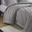 Édredon 3 pièces double / grand, style gris, rembourrage de 350 g / m², lavable à la machine, contient et 2 taies décoratives, étiquetées, incluses
