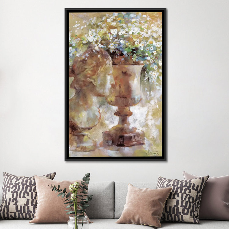 «Romantic Sculpture», reproduction sur toile, H 26 po x l 18 po x P 1,5 po, Toile encadrée noire, Pas de tapis