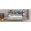 Lit de jour en bois avec tablettes de rangement, lit multifonctionnel avec lit gigogne simple et bureau-425217344