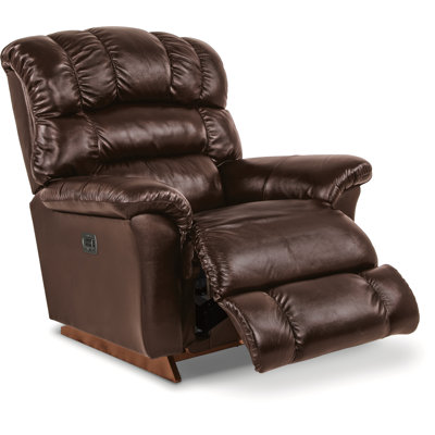Fauteuil inclinable électrique en cuir surdimensionné avec appui-tête et soutien lombaire Randell