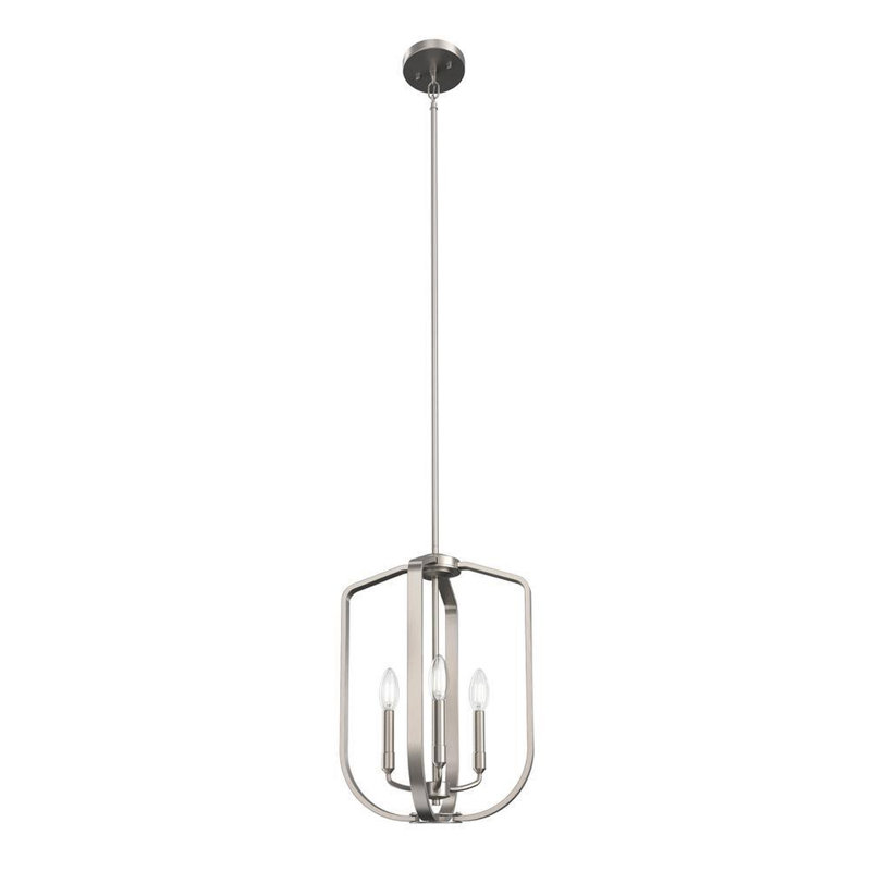 Luminaire suspendu pour îlot de cuisine 3 lumières Abbi-Louise, Nickel brossé