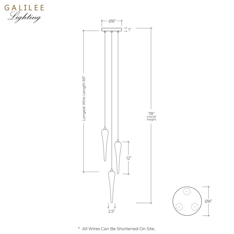 Icicle 3 - Light LED Pendant, Beige, Black