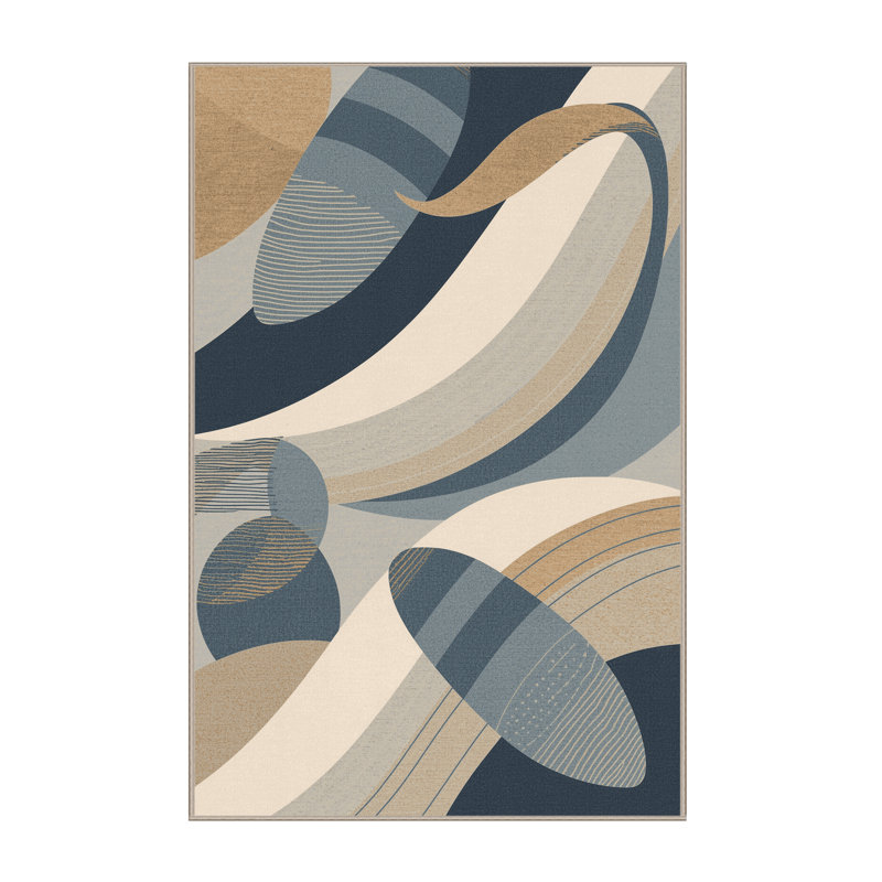 Tapis beige moderne lavable à la machine Osnas Maracas, 7x9