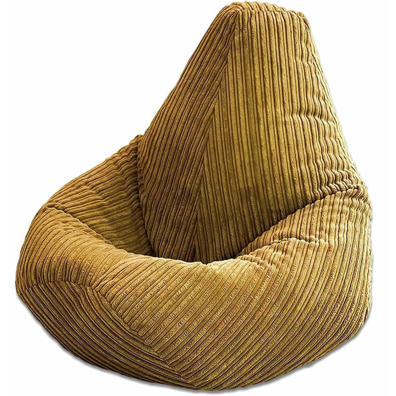 Childrens Highback Bean Bag Lounger, Mustard Yellow