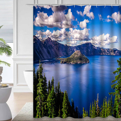 Rideau de douche avec 12 crochets Water Lake