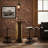 Round Bar Table Set, Farmhouse  Home Bar with 2 barstools-588373492