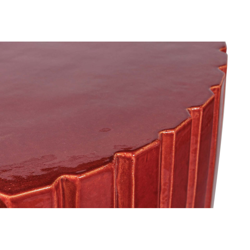 Ceramic Furniture Outdoor Round Coffee Table, Plum