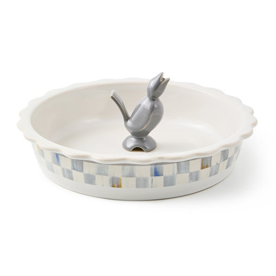 Sterling CheckEveryday Pie Plate with Pie Bird