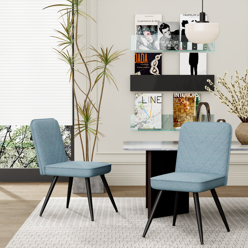 Jetchko 18.5 " H Upholstered Side Chair, Blue