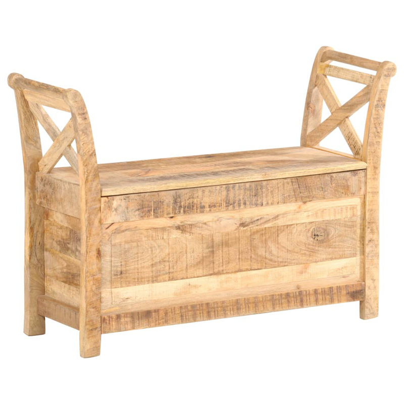 Banc de couloir en bois de manguier massif 40,6 po x 13 po x 28,3 po, Bois de mangue