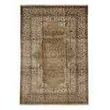 Hand Woven Silk and Wool Oriental Area Rug