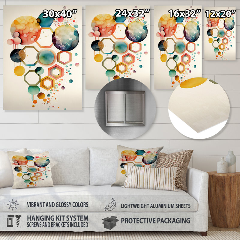 Demeco Modern Abstract Wall Decor on Metal, 20" H x 12" W x 1" D