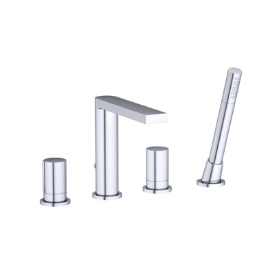 Perri 2 Handle Deck Freestanding Tub Filler Bath Filler with Diverter