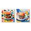Pop Art Hamburger Brilliance I - ensemble de 2 impressions sur toile-817645232-817645236