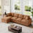 3 - Piece Corduroy Upholstered L-Shaped Sectional-438699076