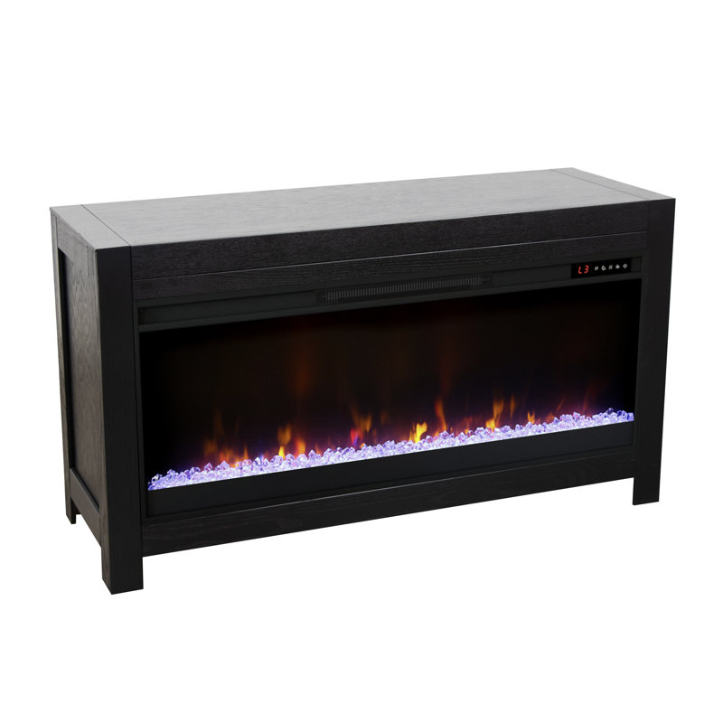 Pierpont Solid Wood 47 inch TV Stand for TVs up to 50 inches with Electric Fireplace, Minimal Installation Required