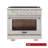 KUCHT Professional 36 in. 5.2 cu. ft. Natural Gas Range and Convection Oven in Stainless Steel with True Simmer Burners-96898029-96898032