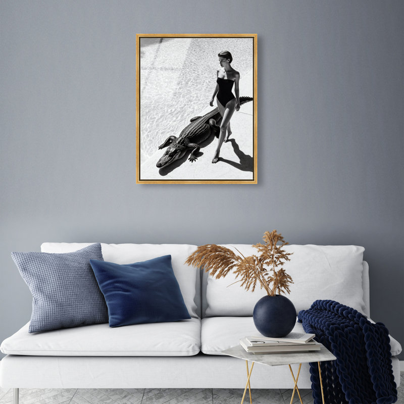 Reptilian Elegance II Print by Oliver Gal, 37"H x 31"W, Gold Floater Frame