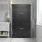 Elegant 4-Door Bathroom Floor Storage Cabinet with Adjustable Shelves - Black-1946573746