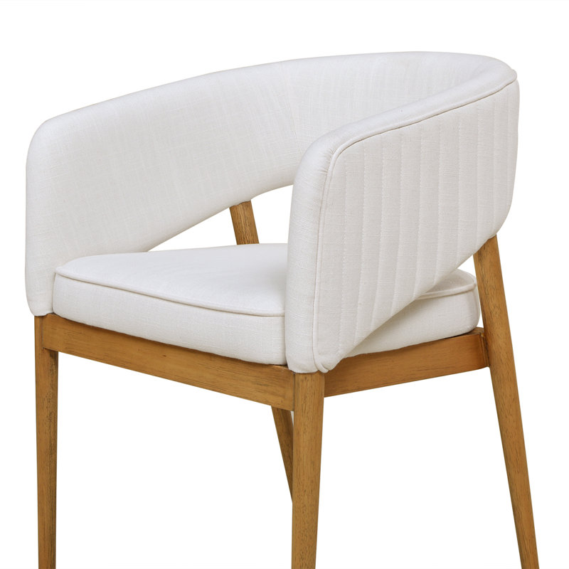 Chaise avec accoudoirs Simonne, Velours orange brûlé, Noir