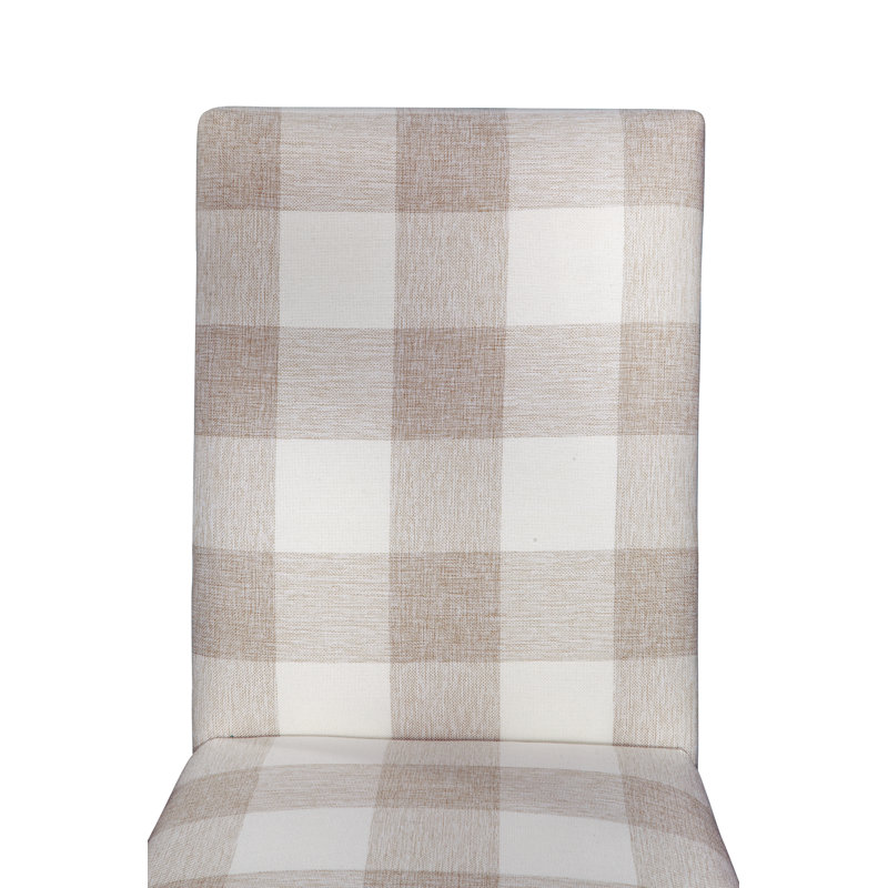 Desmarais Montgomery Upholstered Parsons Dining Chair, Linen/Cream Check