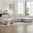 6-piece Wide Arm Multi-shape Upholstered Modular Sofa Cloud couch with Double Reversible Storage Ottoman-2137581311