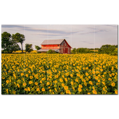 Farm Photo 4.25'' x 4.25'' Satin Ceramic Decorative Mural