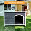 Niche moyenne pour chien en gris, imperméable, plancher surélevé, abri moyen en bois pour matériaux, utilisation pratique-1466623307