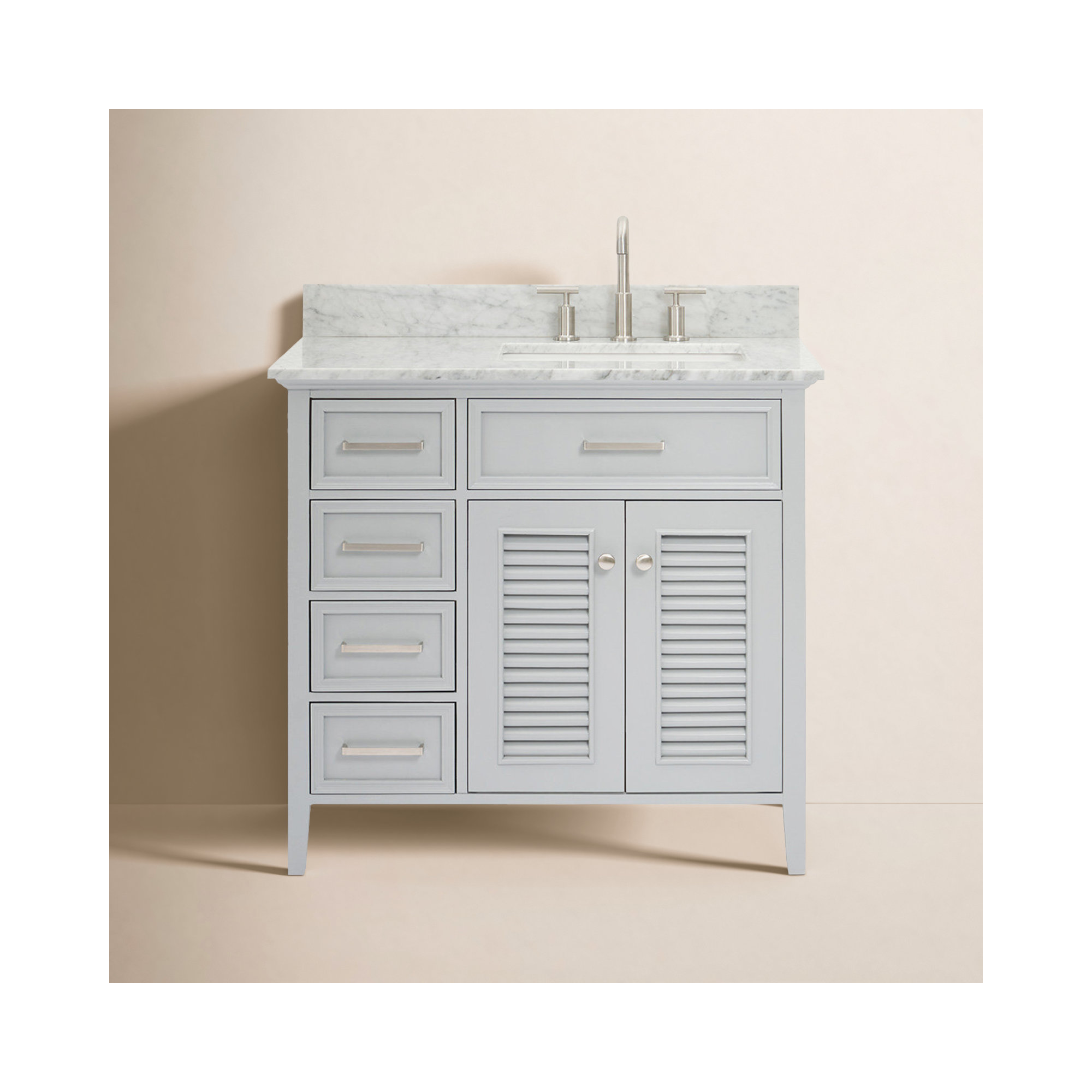 37'' Single Bathroom Vanity, Gray, Right