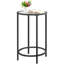 Round Side Table With Metal Frame,  Glass Top End Table-646176537