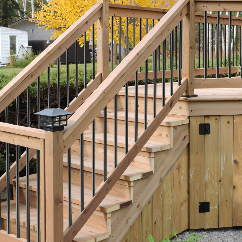 Balustrades d'escalier en métal, paquet de 101 broches en aluminium avec vis / capuchons de rail