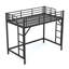 Lit mezzanine simple TG avec échelles, lit mezzanine simple en métal pour adultes, adolescents, enfants, amplement d'espace sous le lit et aucun sommier nécessaire, noir-130169946-130169951