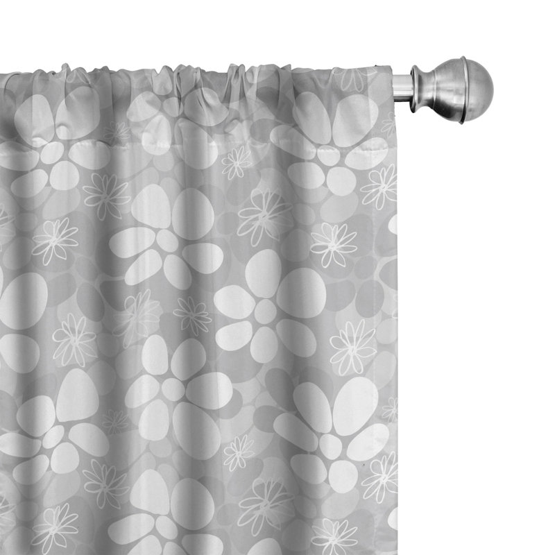 Floral Semi-Sheer Rod Pocket Curtain Panels, 28" x 63"