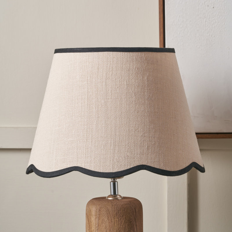Empire Cotton Blend Lamp Shade ( Uno ) in Black and Cream, 24" H x 45" W x 45" D