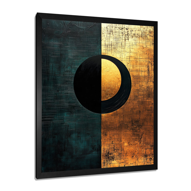 Mischari - Abstract Wall Art Living Room, Noir, H 20 po x l 12 po, Reproduction encadrée d'une seule photo