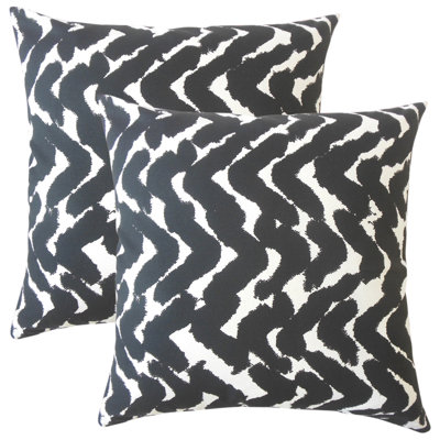  Zigzag Cotton Throw Pillow
