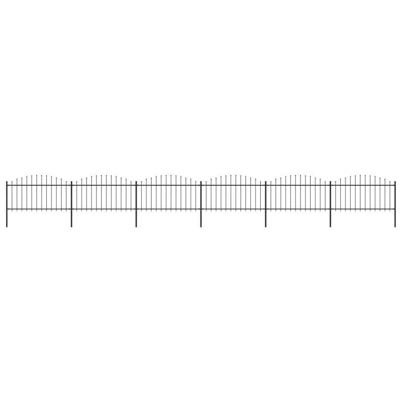 Arnt Black Metal Fence Panels, 59.1cm H x 401.57cm W x 1.96cm D